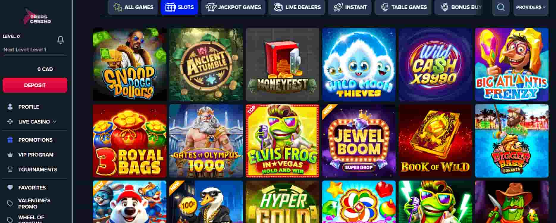 Slot Games at Trips Casino