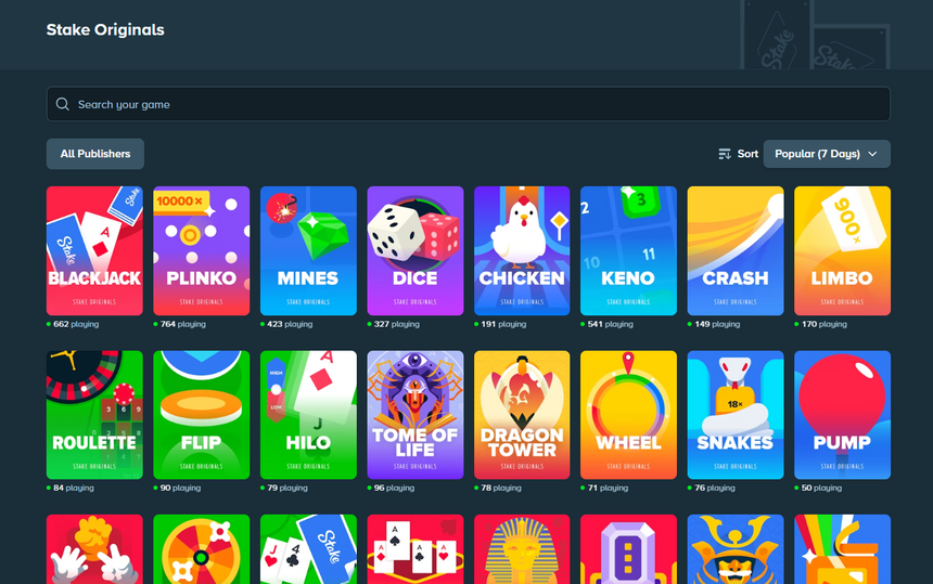 Stake.us original games