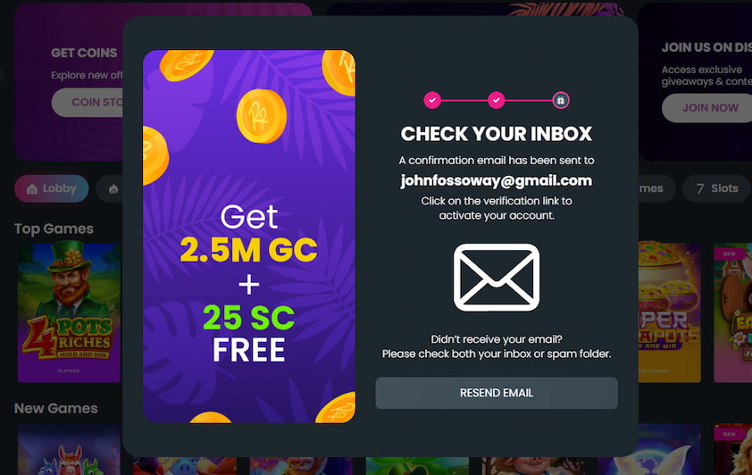 How to Sign Up for Rolling Riches Step 2