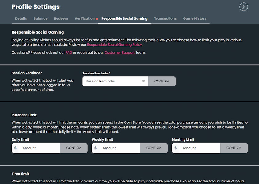 Responsible Gameplay