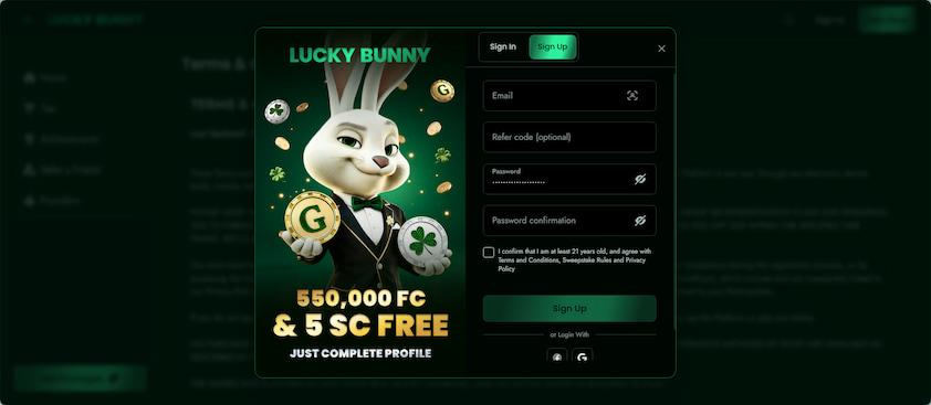 How to Sign Up for Lucky Bunny