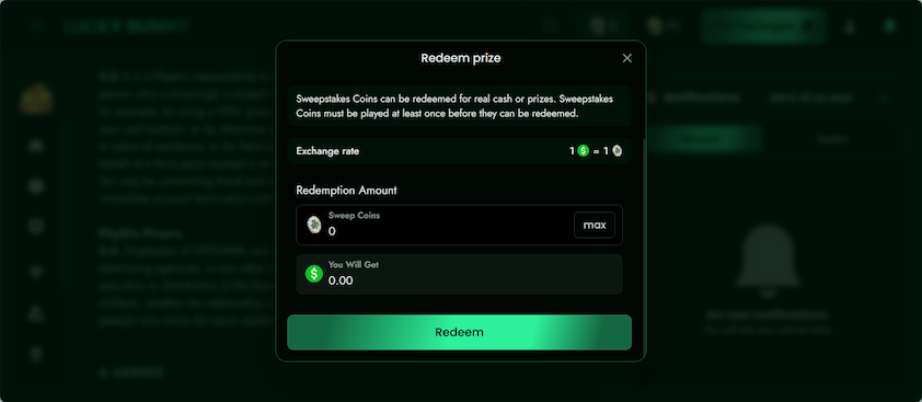 How to Redeem Prizes at Lucky Bunny