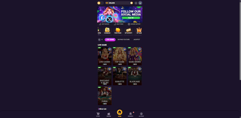 Live Dealer and Table Games