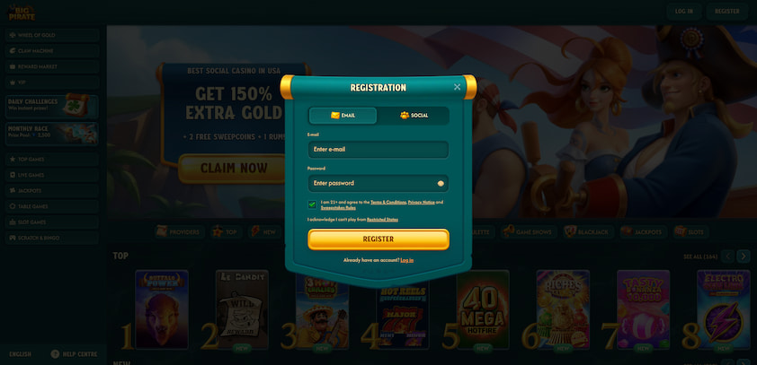 How to Sign-Up for Big Pirate