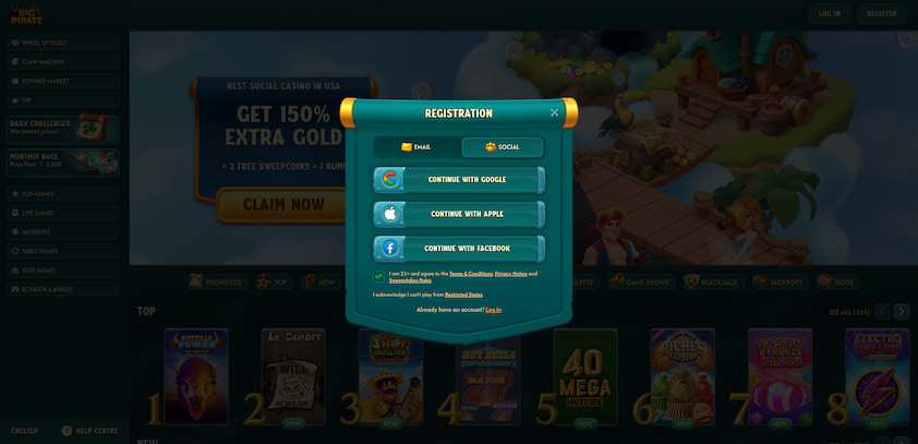 How to Sign-Up for Big Pirate 2