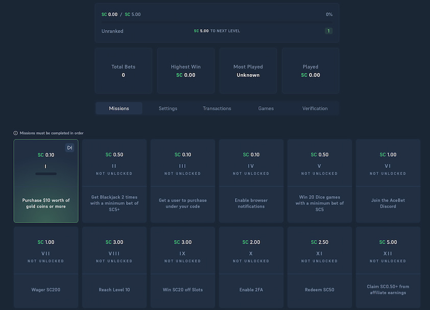 Rewards, Rakeback & Missions