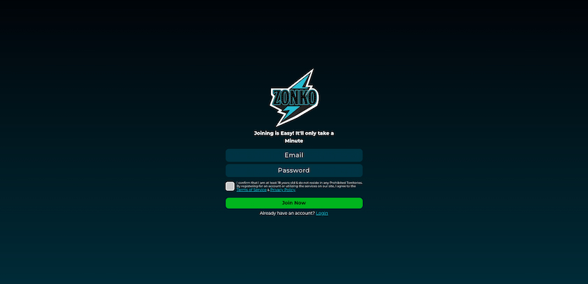How to Sign-Up for Zonko