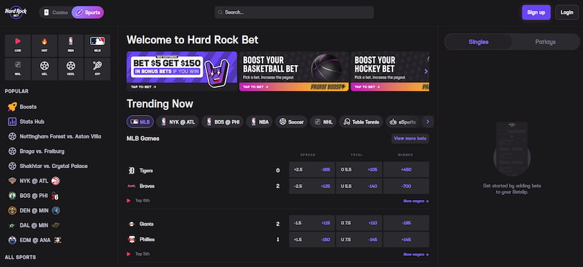 Hard Rock Bet Sportsbook Desktop