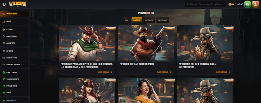 Wildsino Promotions and Bonuses