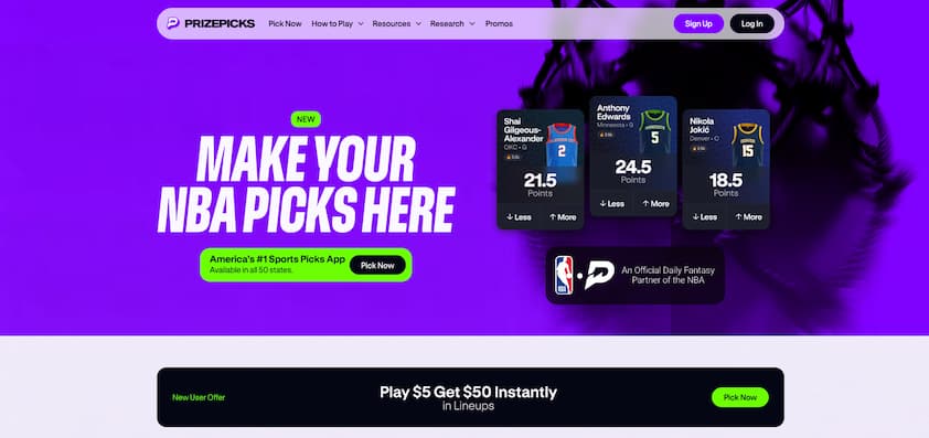 PrizePicks Welcome Bonus - Play $5 Get $50 Instantly
