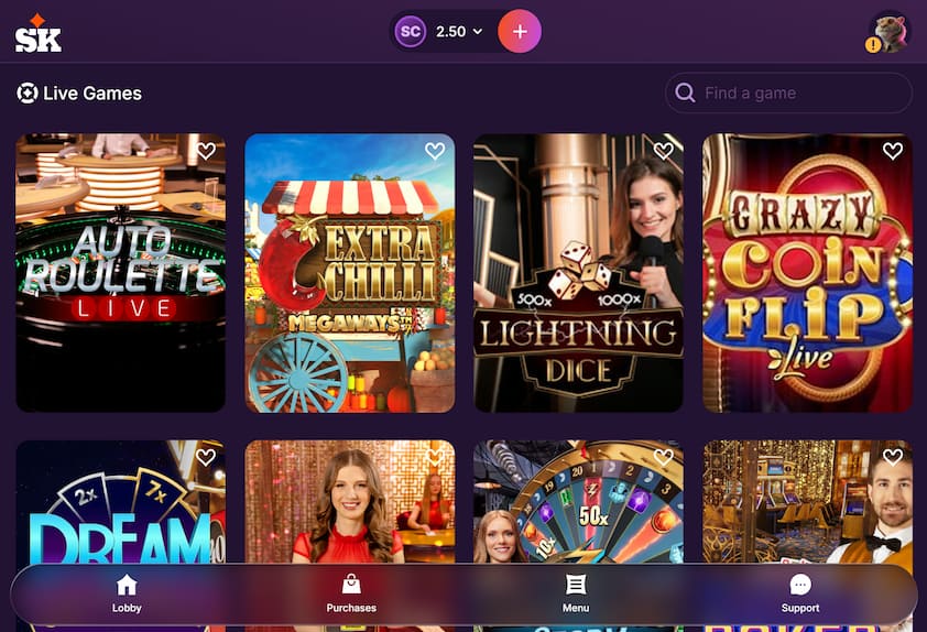 Table Games and Live Casino