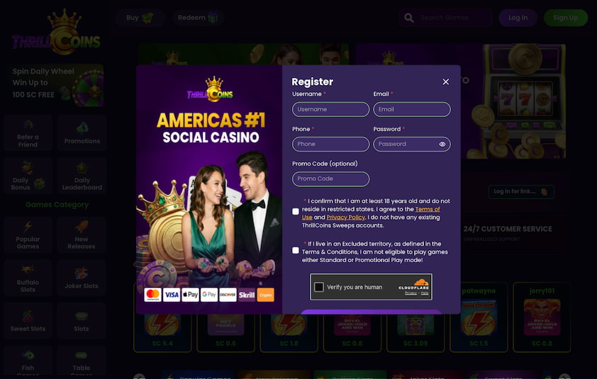 How to Sign-Up for ThrillCoins