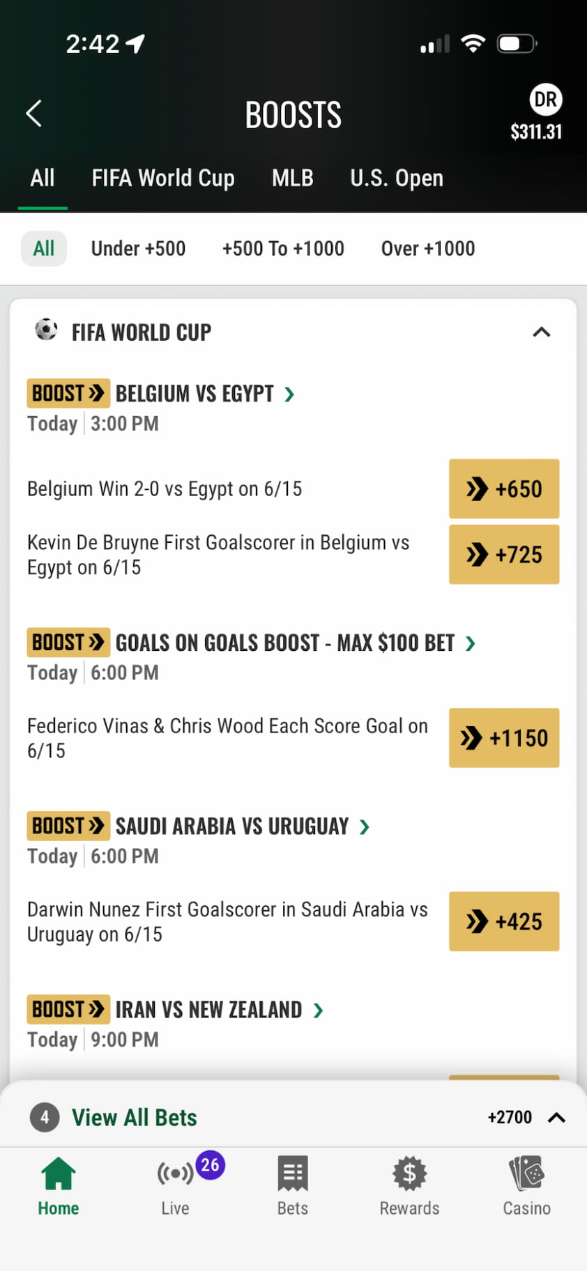 Odds Boosts