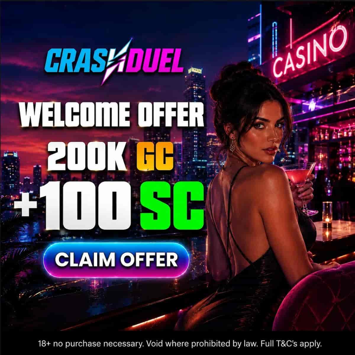 CrashDuel Sweepstakes Casino Welcome Offer