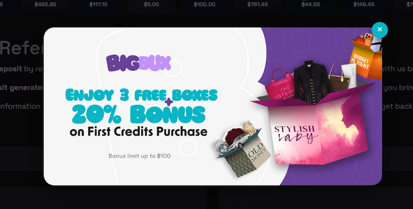 BigBux Welcome Bonus BigBux Welcome Bonus