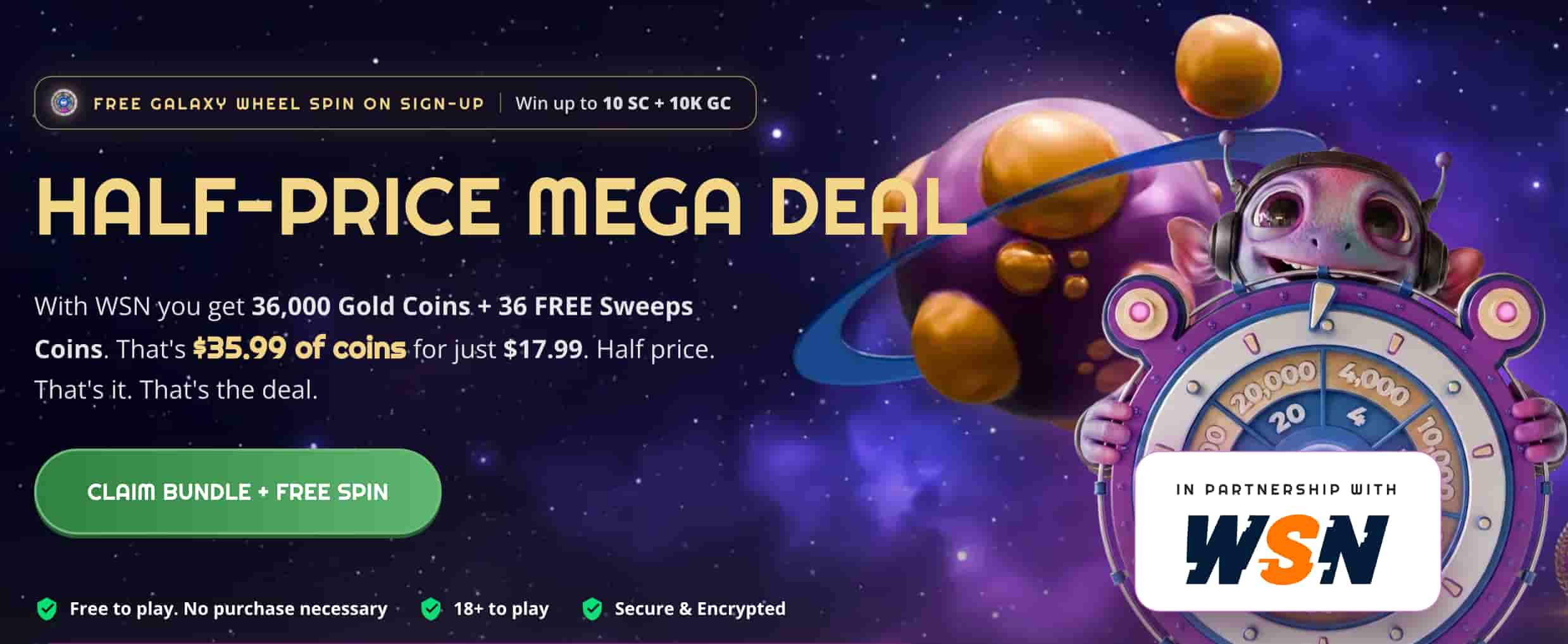 Zunado Sweepstakes Casino Welcome Bundle Exclusive Deal WSN