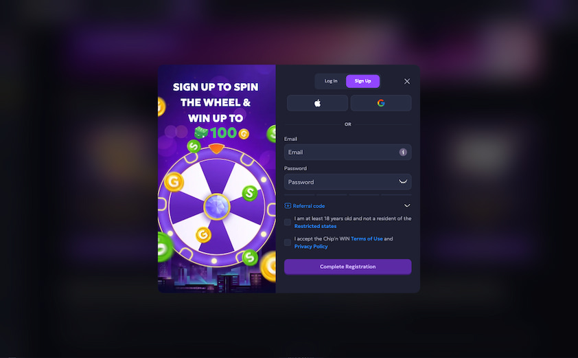 How to Sign-Up for Chip'n WIN