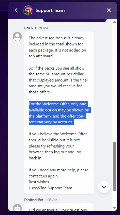 LuckyZino Customer Support LuckyZino Customer Support