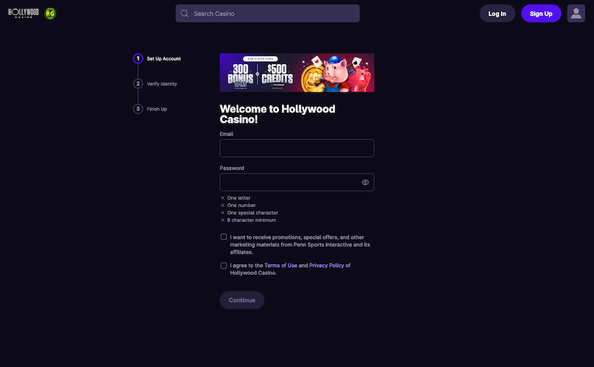 How to Sign-Up at Hollywood Casino