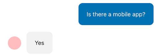 Punt support chat excerpt in which the user asks whether there is a mobile app and the agent replies with a one-word answer