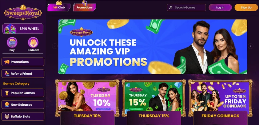 Sweeps Royal Homepage
