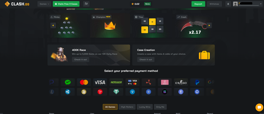 Clash.gg Homepage Clash.gg Homepage