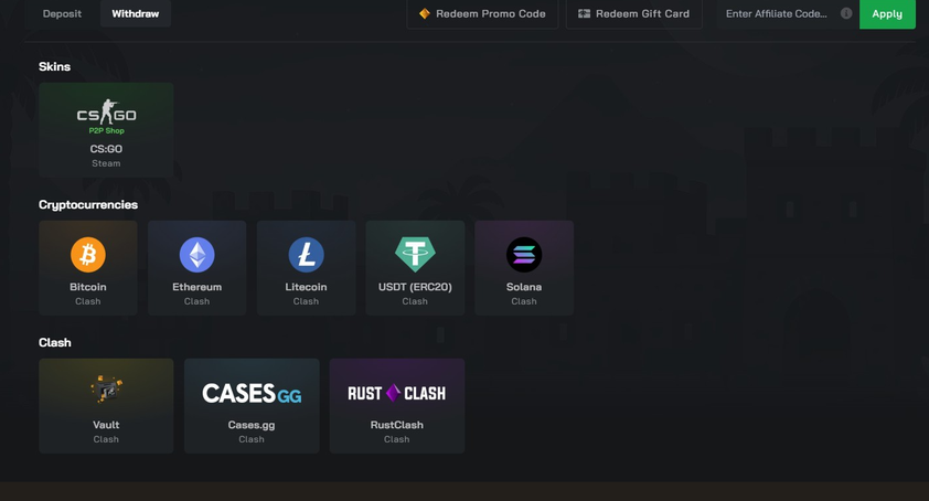 Clash.gg Redemption Clash.gg Redemption
