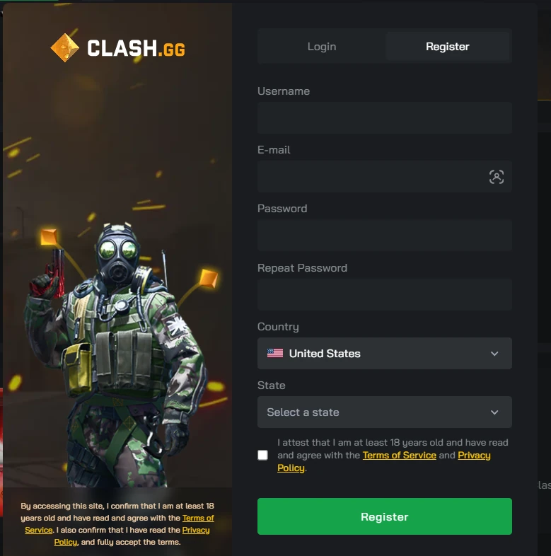 Clash.gg Signup Clash.gg Signup