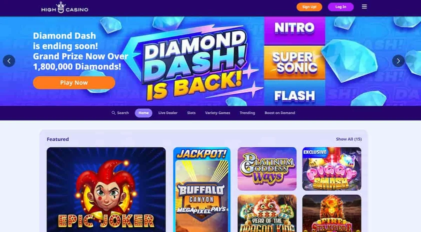 High 5 Casino Homepage