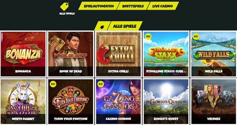 Prank-Casino-Spieleauswahl
