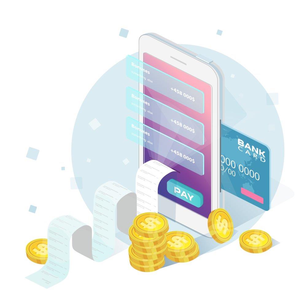 vector image bank transfer