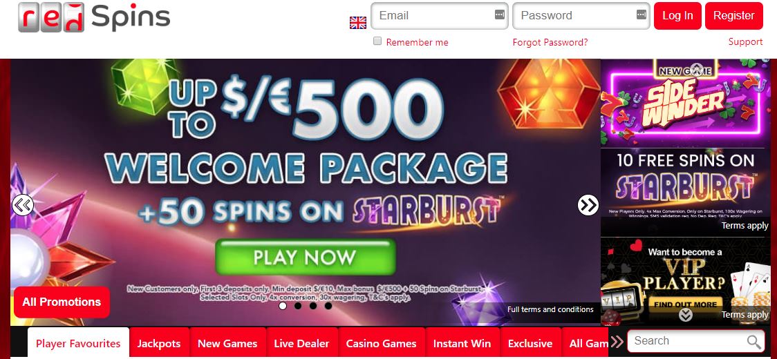 red spins welcome offer