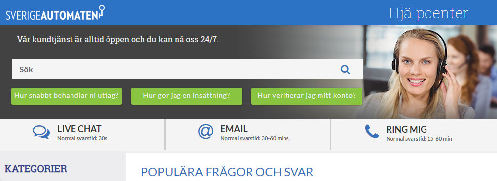 SverigeAutomaten Logga In och Kundtjänst