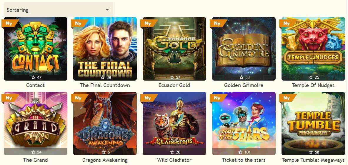 bertil casino utseende och spel från hemsidan 4