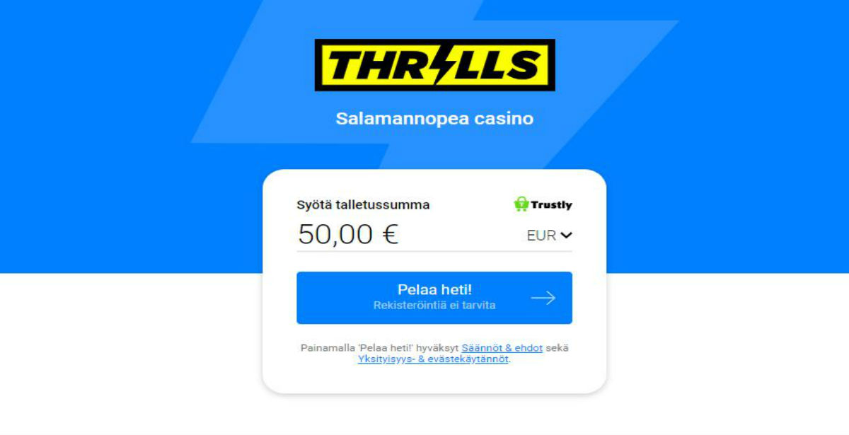 thrills kasino ilman rekisteröitymistä