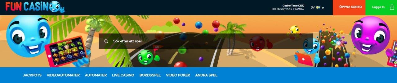 fun casino recension bonus freespins på svensk sajt