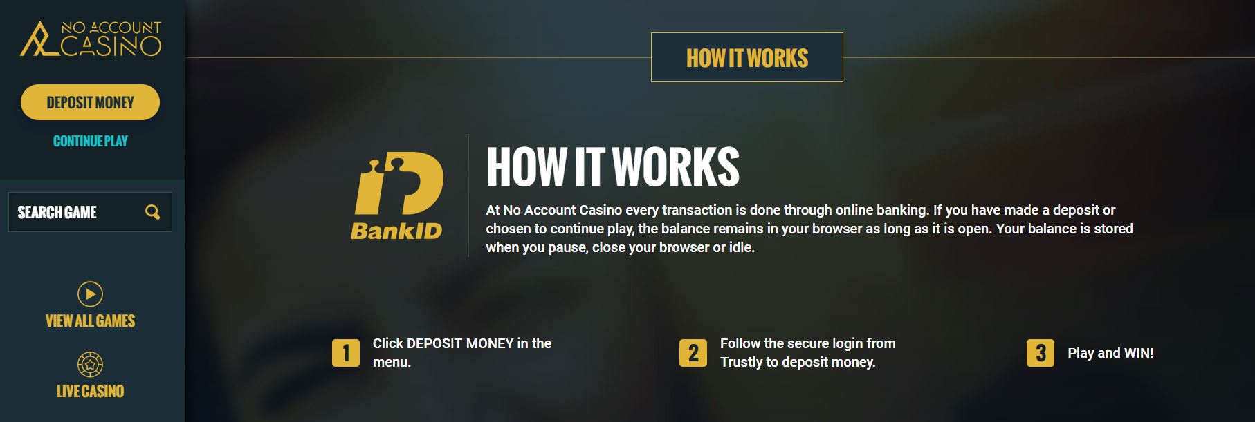 pay and play - no account casino