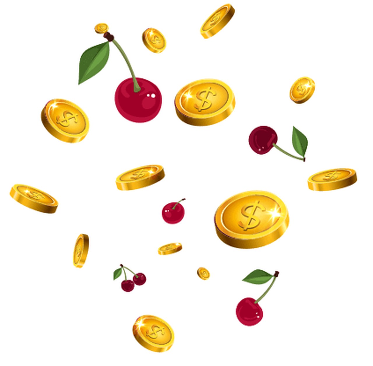 images with coins and cherries