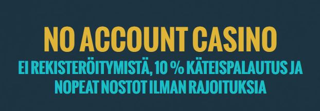 no account kasino ilman tiliä