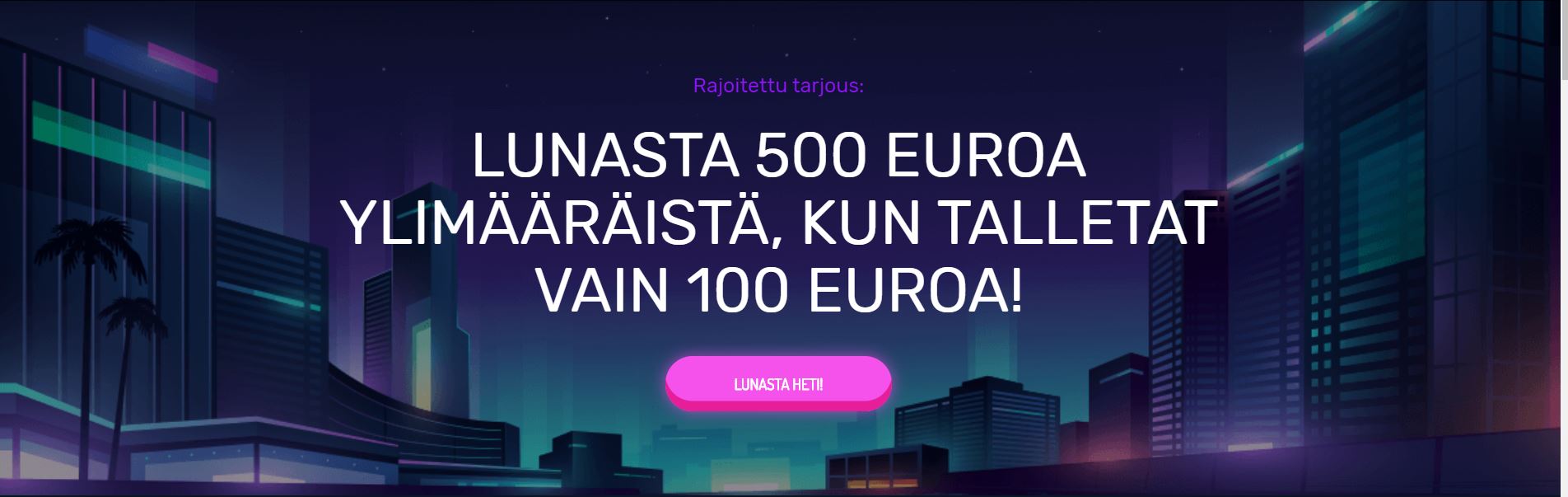NeonVegas Casino tervetulotarjous