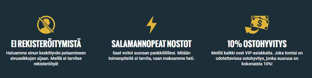 No Account casino kasino ilman rekisteröitymistä