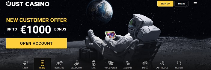 Justcasino welcome offer