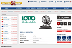 Lottery24 homepage screenshot