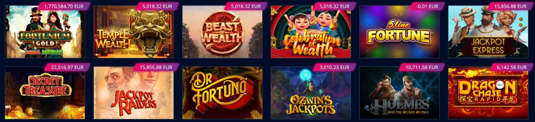 MrBit Kasino jackpot-pelit